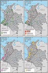 Incautaciones de drogas por departamento y cultivos de coca en Colombia, 2016